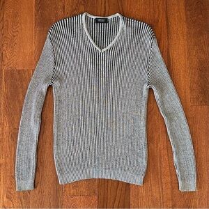 V2 Versace Classic Grey Ribbed Sweater 90s Y2K Made in Italy